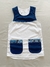 Guardapolvo blanco pechera azul palma