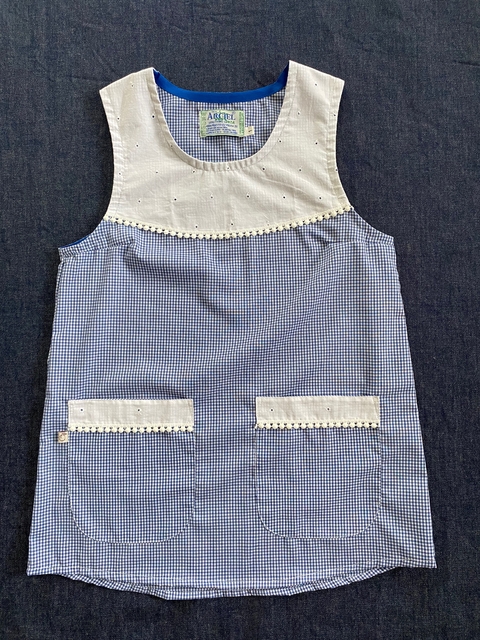 Guardapolvo cuadrillé broderie borlas