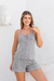 PIJAMA ALÇA LISO SOFIA - CINZA COM ROSA - comprar online