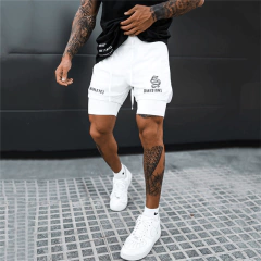 short duplo masculino dryfit branco
