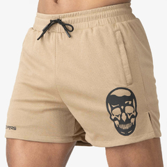 short masculino curto bege para academia