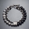 pulseira masculina com pedras