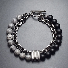 pulseira masculina com pedras