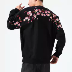 Moletom masculino com flores preto