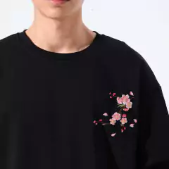 Moletom masculino com flores preto