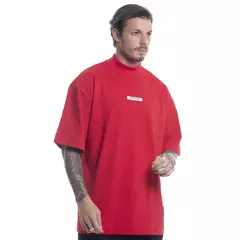 Camiseta Oversized Gola Alta vermelha