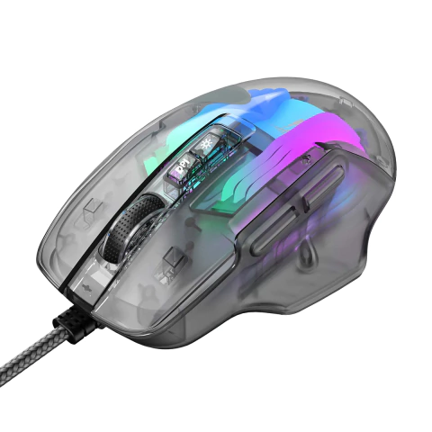 MOUSE HAVIT MS1011SE RGB TRANSPARENTE - comprar online