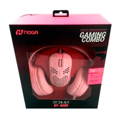 COMBO AURICULAR +MOUSE NOGA ST-4201 ROSA - tienda online