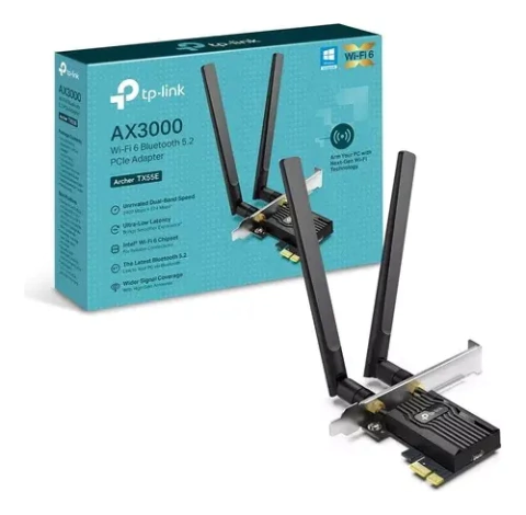 PLACA PCI-E WIFI TP-LINK ARCHER TX55E AX3000 WIFI 6 + BLUETOOTH - comprar online