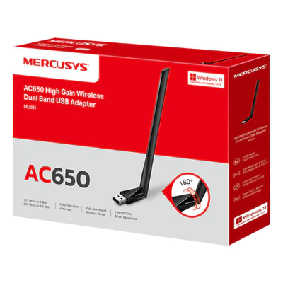 RECEPTOR WIFI USB MERCUSYS MU6H AC650 - comprar online