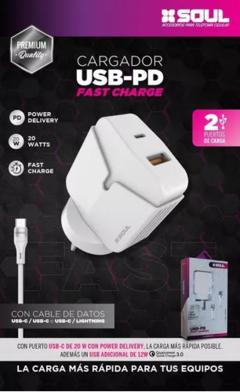 CARGADOR 220 SOUL 20W USB-PD+ C IPHONE - Videosuiza
