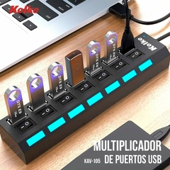 HUB USB X7 2.0 KOLKE KAV-105C C/ ALIMENTACION en internet