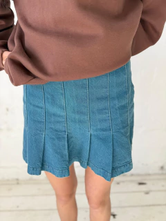 POLLERA DE JEAN ZARA TABLITAS AZUL - comprar online