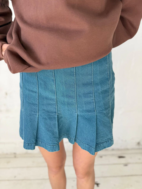 POLLERA DE JEAN ZARA TABLITAS AZUL - comprar online