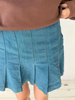 POLLERA DE JEAN ZARA TABLITAS AZUL en internet