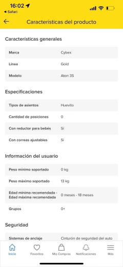 COCHECITO C/HUEVITO CYBEX $320.000 - tienda online