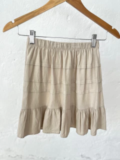 POLLERA BEIGE DE LINO CORTA en internet