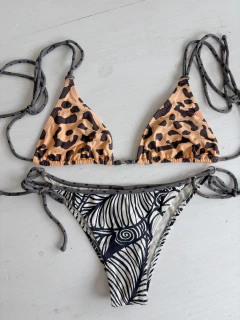 BIKINI KOSIUKO ESTAMPADA GRIS Y NARANJA en internet