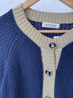 SWEATER JAZMIN AZUL Y DORADO en internet