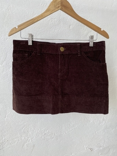 POLLERA PAULA DE CORDEROY MARRON CHOCOLATE - comprar online