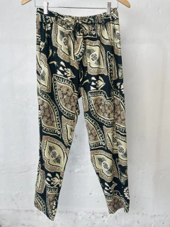 PANTALON MILLIE SEDA ESTAMPA EN VERDES