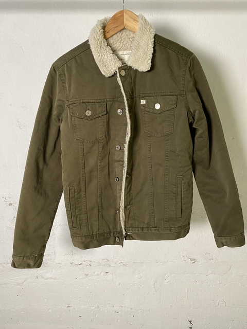 CAMPERA BENSIMON JEAN CON VERDE INTERIOR DE CORDERITO - comprar online