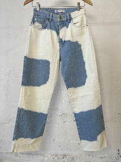 JEAN ZARA DESTEÑIDO AZUL Y CELESTE - comprar online