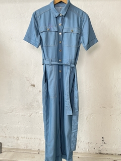 MONO LARGO AZUL CON BOTONES PLATEADOS - comprar online