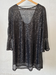 VESTIDO ALLO MARTINEZ NEGRO CON LENTEJUELAS - comprar online