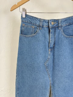 POLLERA ASK DENIM AZUL LARGA en internet