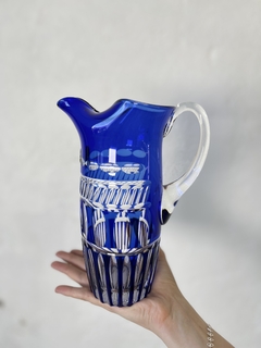 JARRA FACETADA AZUL $38.000