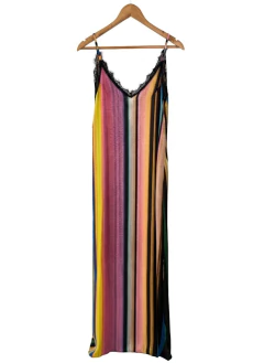 VESTIDO RAYADO LARGO MULTICOLOR - comprar online