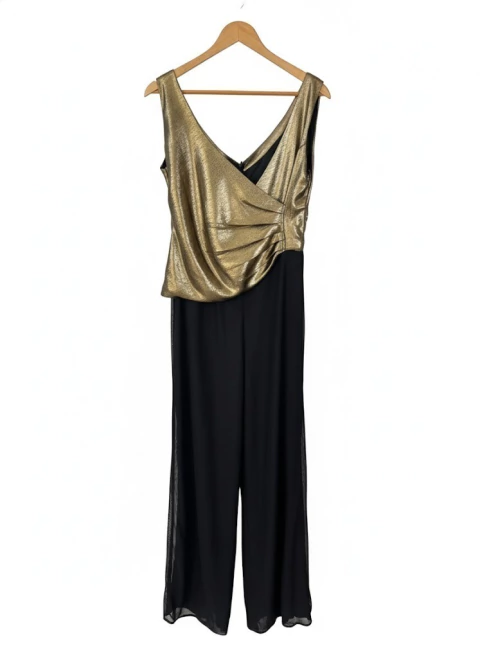 MONO LILIANA CLAUSS NEGRO CON DORADO LARGO - comprar online