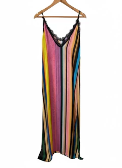 VESTIDO RAYADO LARGO MULTICOLOR en internet