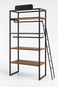 ESTANTERÍA $ 450.000 HIERRO PINTADO Y MADERA MACIZA- INCLUYE ESCALERA METÁLICA - - comprar online