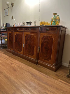 JUEGO $ 2.500.000 DE COMEDOR ESTILO SHERATON- MESA CON VIDRIO- 8 SILLAS-2 SILLONES-