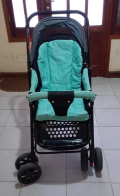 COCHECITO $ 100.000 DE PASEO LOVE 172 AQUA 03 CON CHASIS COLOR NEGRO-REBATIBLE A CUNA- CANASTO MOVIVLE-