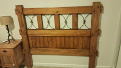 RESPALDAR $ 180.000 DOS PLAZAS DE MADERA CON HIERRO Largo 1.60 Ancho 7 cm Alto 1.40 - Galpón Chic