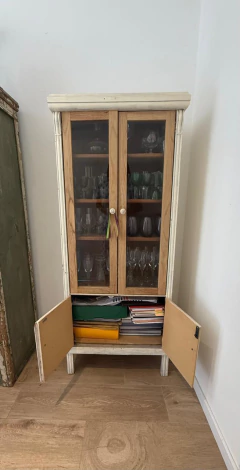 VITRINA $ 200.00 BLANCA MADERA MEDIDAS: 72 ANCHO × 38 PROFUNDO × 1,70 ALTO - tienda online