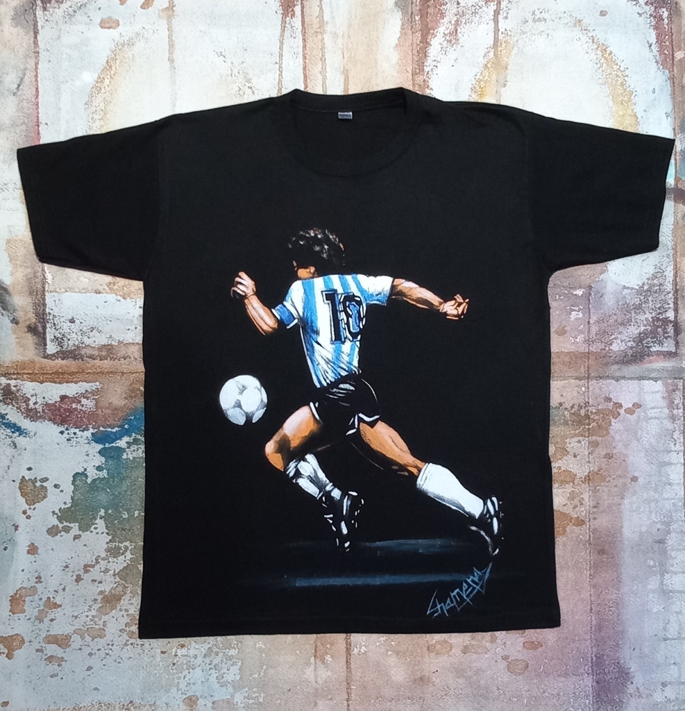 Remera De Diego Maradona Pintada A Mano 13 thumbnail 3