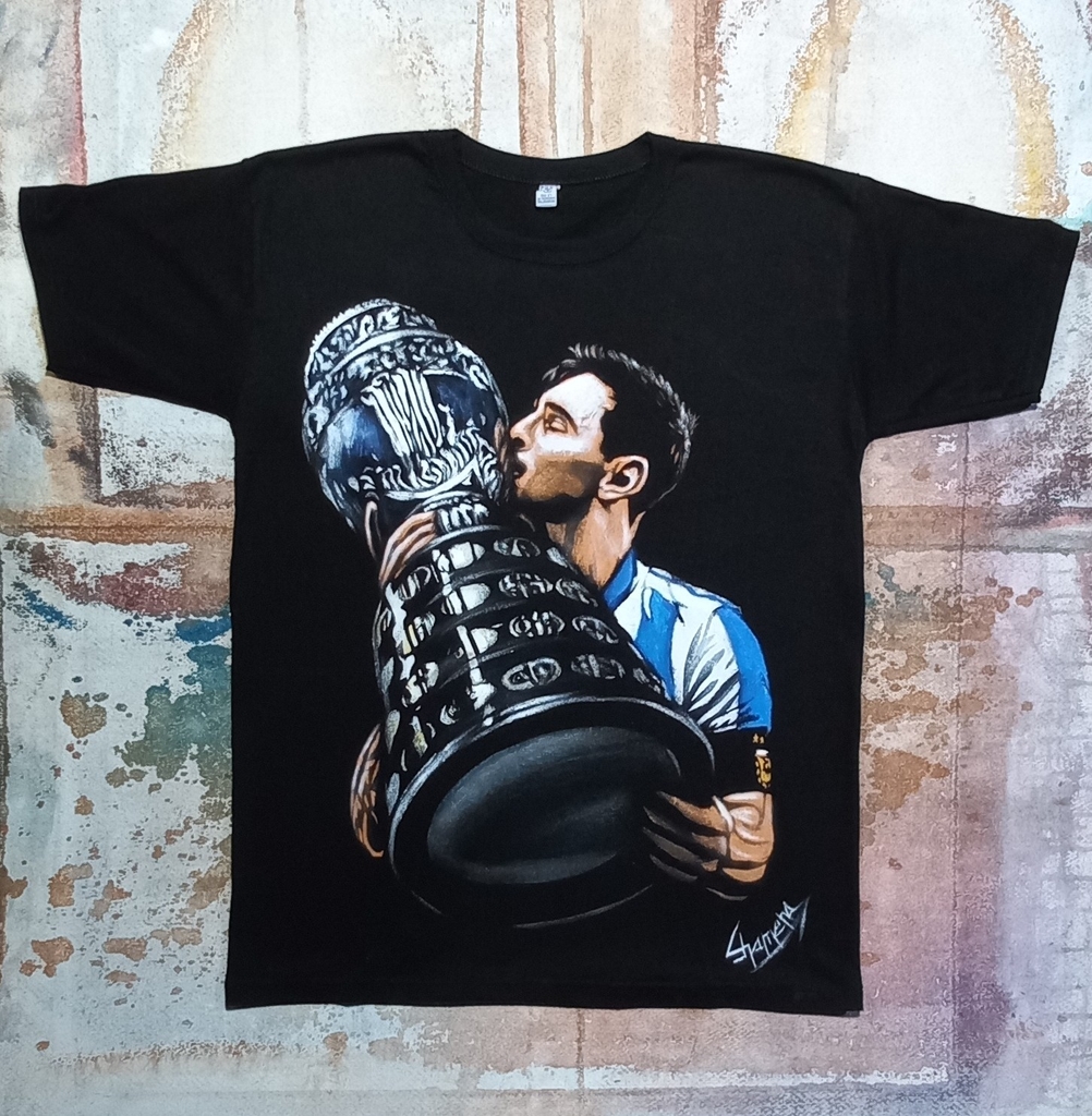 Remera De Messi Pintada A Mano 13 thumbnail 3