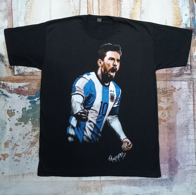 Remera De Messi Pintada A Mano 14 thumbnail 2
