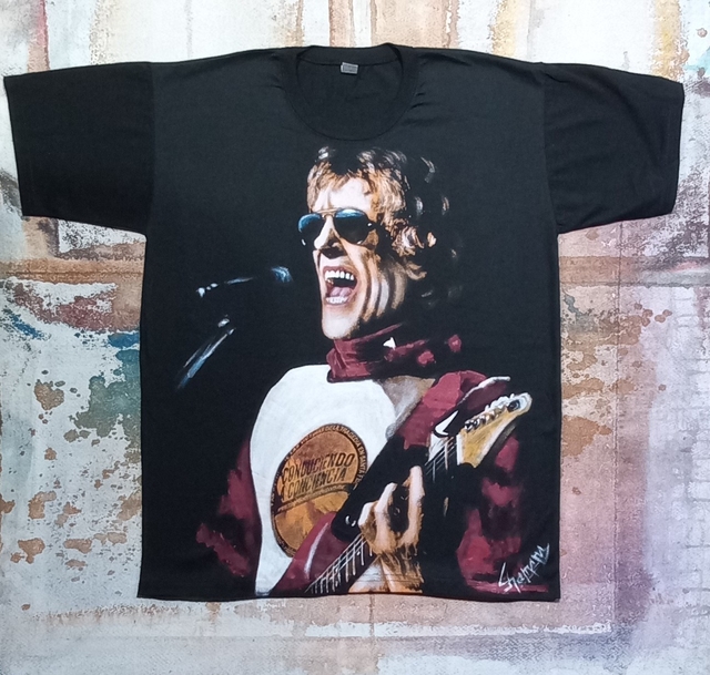 Remera Del Flaco Spinetta Pintada A Mano 4 thumbnail 2