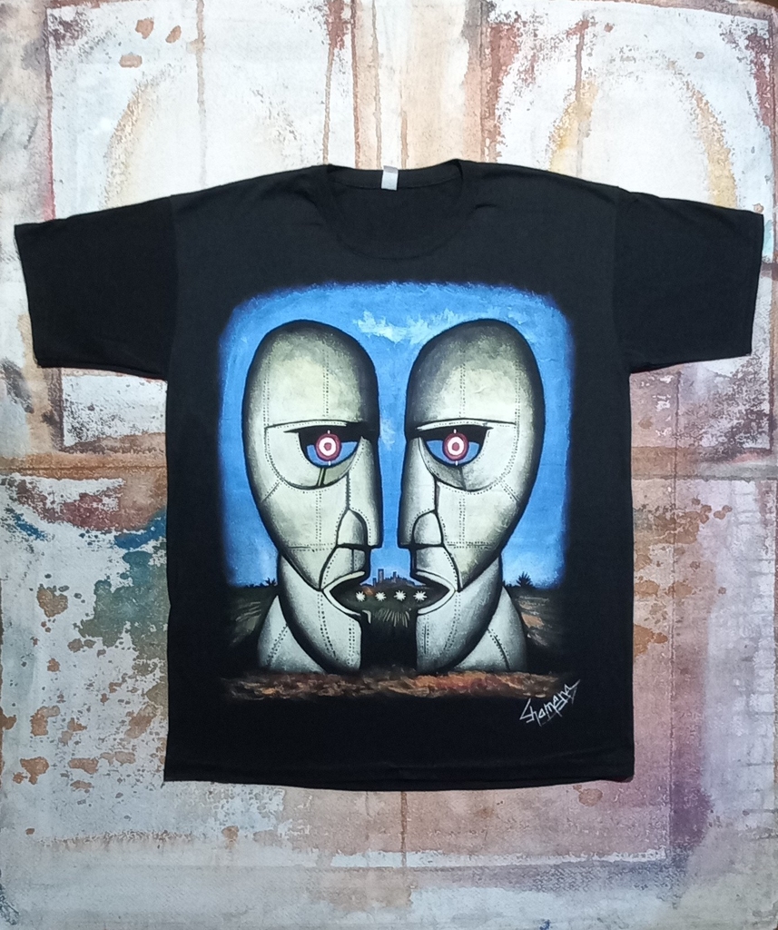 Remera De The Division Bell De Pink Floyd Pintada A Mano 2 thumbnail 3