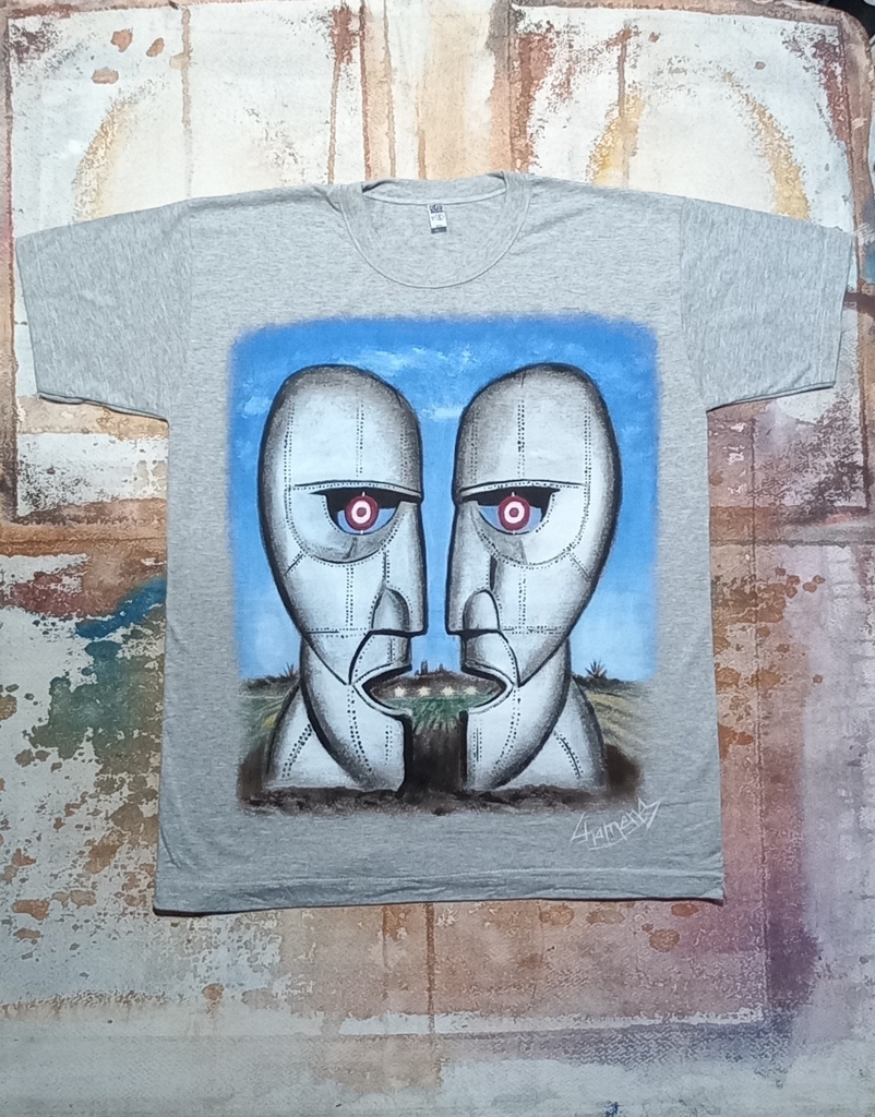 REMERA DE DIVISION BELL PINK FLOYD PINTADA A MANO 1 thumbnail 3