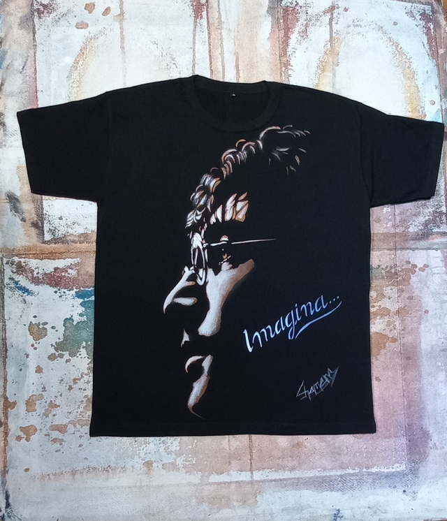 Remera De John Lennon Pintada A Mano thumbnail 2