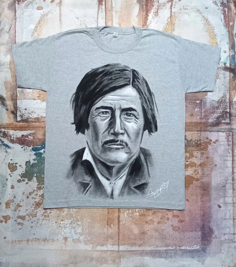 REMERA DEL CACIQUE TEHUELCHE INACAYAL PINTADA A MANO