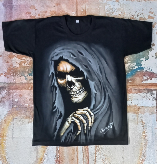 Remera De La Parca Pintada A Mano thumbnail 2