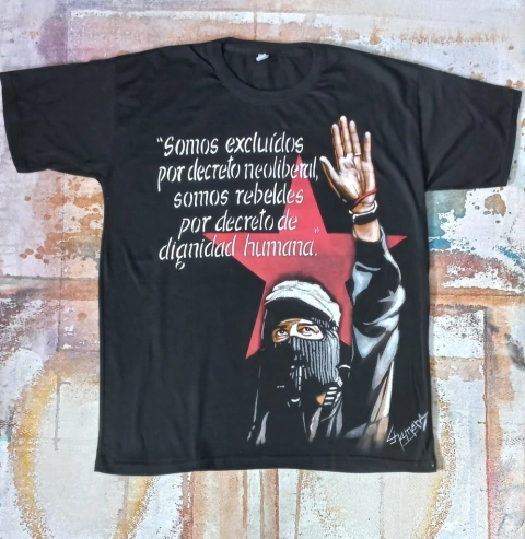 REMERA DEL SUB COMANDANTE MARCOS PINTADA A MANO 2
