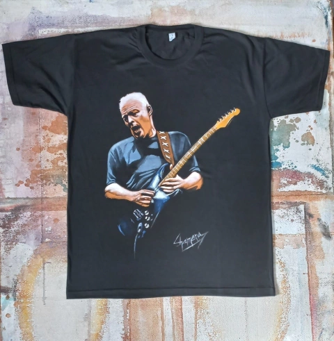 REMERA DE DAVID GILMOUR PINTADA A MANO